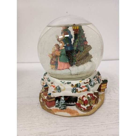 Vintage Nativity Musical Water Globe Rotating Base We Wish You A Merry Christmas - Picture 9 of 14